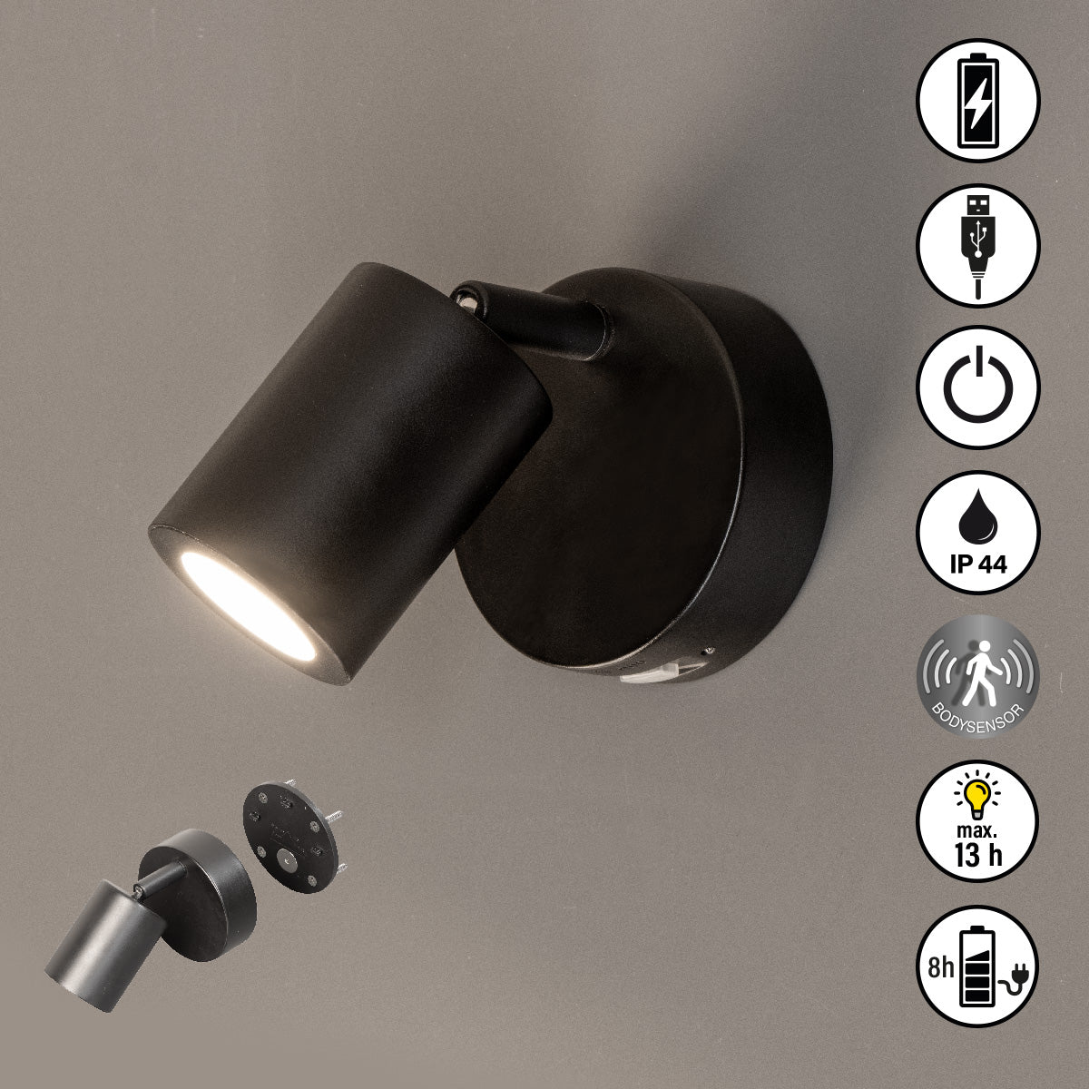 MAGNETIC PRO Akku-Wandleuchten Strahler