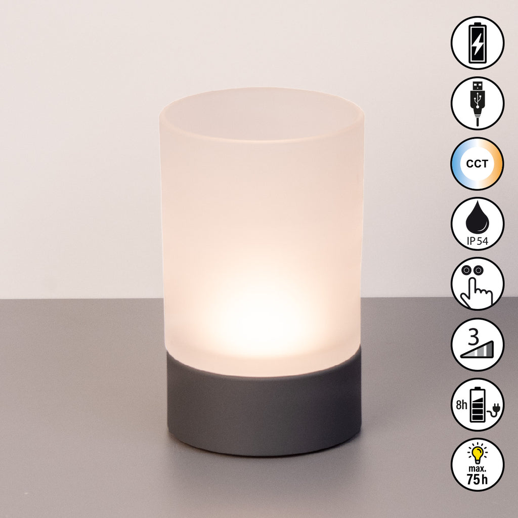 ARIVA PRO Akku-Windlicht satiniert (groß)