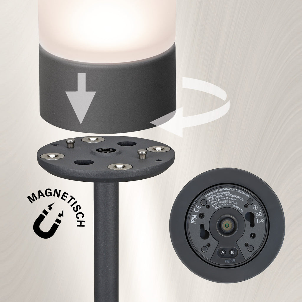 ARIVA PRO Akku-Windlicht satiniert (klein)