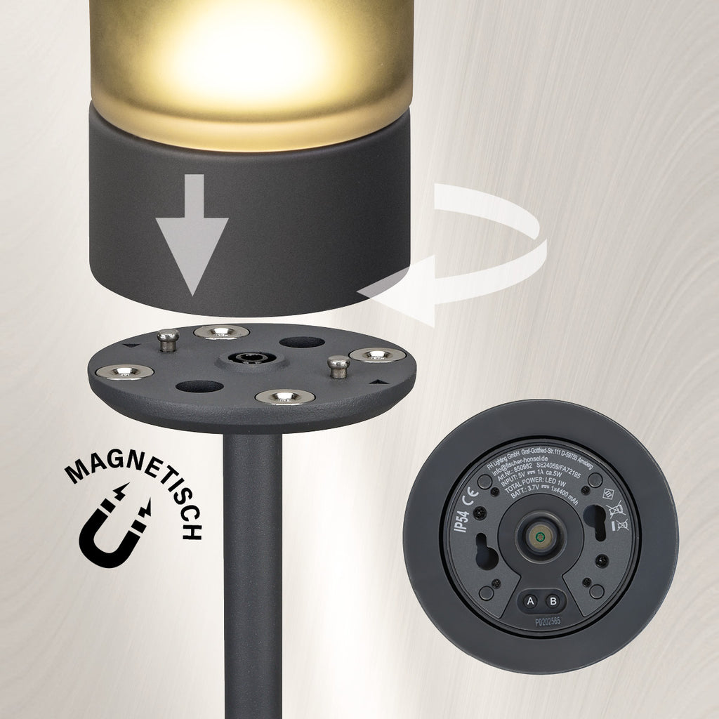 ARIVA PRO Akku-Windlicht satiniert (groß)