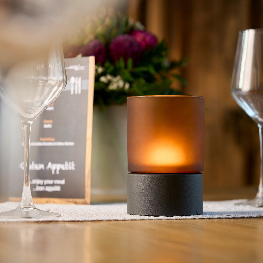 ARIVA PRO Akku-Windlicht satiniert (klein)
