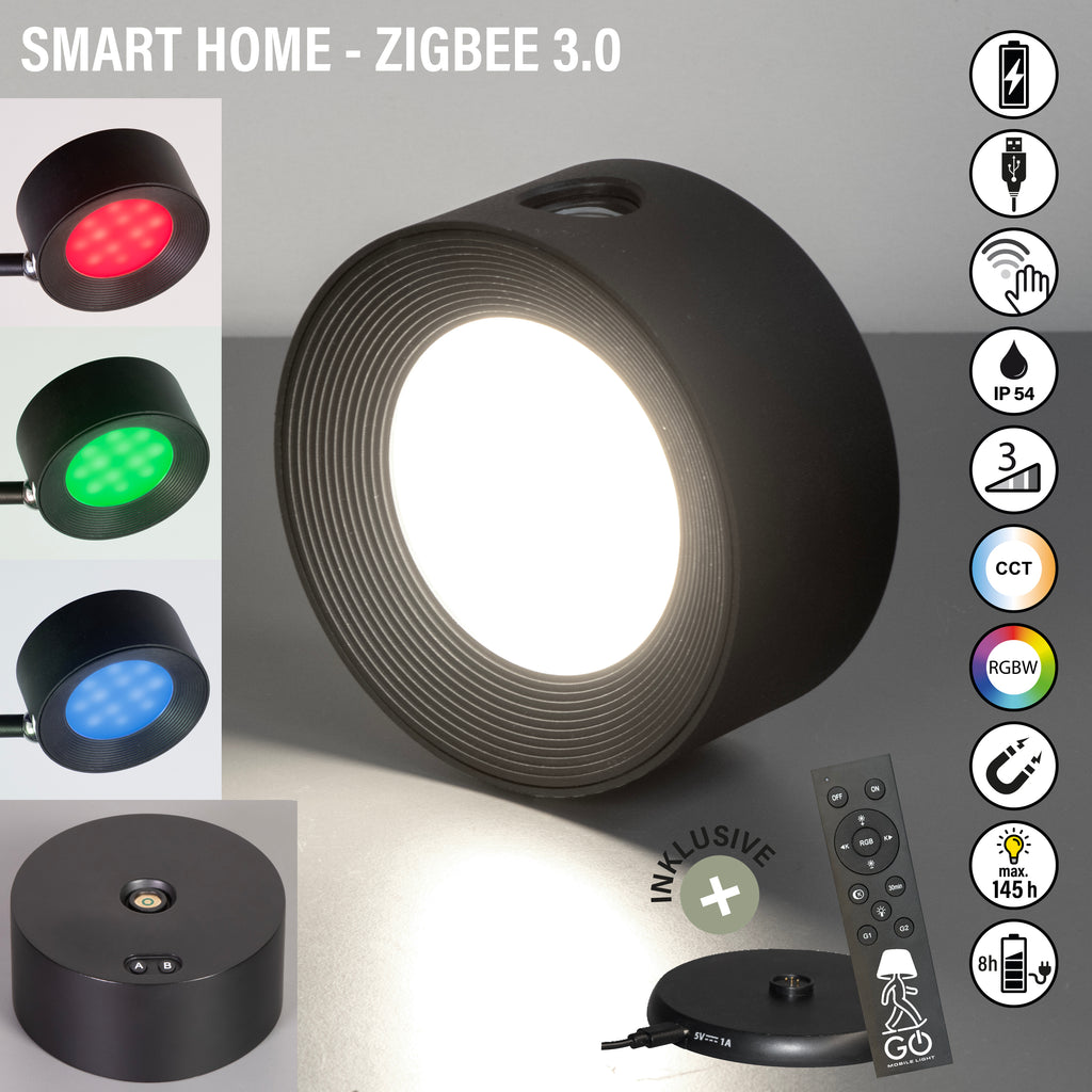 MIX & MATCH 1 Strahler schwarz Smart Home Ladeplatte